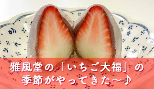 【和菓子】ついに「いちご大福」の季節到来！今年初の「いちご大福」はやっぱり雅風堂！