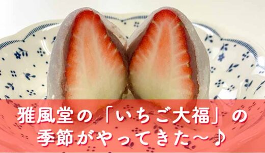 【和菓子】雅風堂の冬限定「いちご大福」は食べ応え抜群の絶品イチゴ大福
