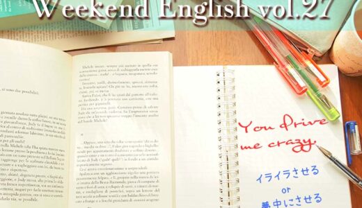 【週末英語】週末5分だけでも英語の勉強！vol.27「You drive me crazy.（イライラさせる or 夢中にさせる）」