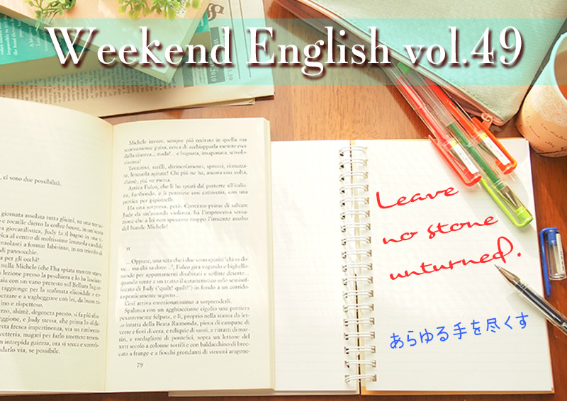 週末英語（weekend english）Leave no stone unturned「あらゆる手を尽くす」