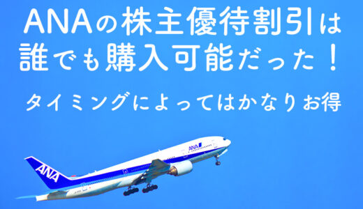 【旅行】ANAの株主優待割引は実は誰でも購入可能で、なんならタイミングによってはかなりお得に買えるチケットだった！