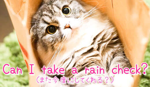 【週末英語#119】英語で「またの機会で」と伝えるオシャレな表現「Can I take a rain check?」