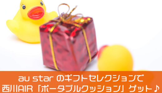 au star のギフトセレクションで西川エアーの「ポータブルクッション」をゲット。2年更新ギフト券を使ったから実質タダ！ラッキー♪