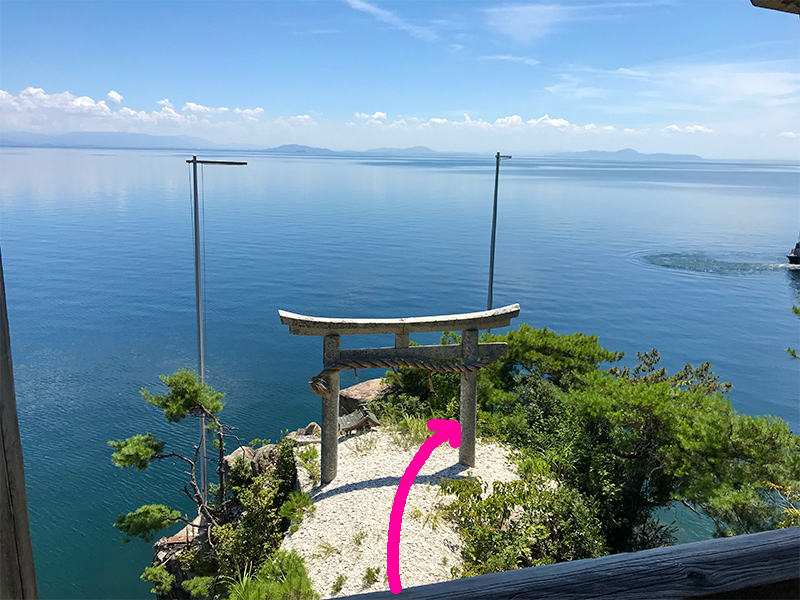 竹生島神社かわらけ投げ