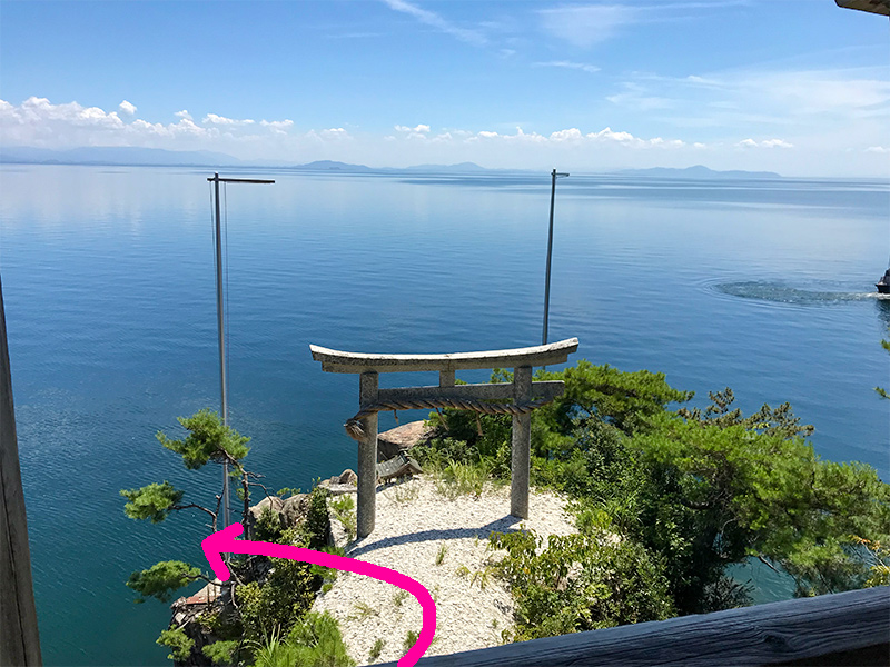 竹生島神社かわらけ投げ