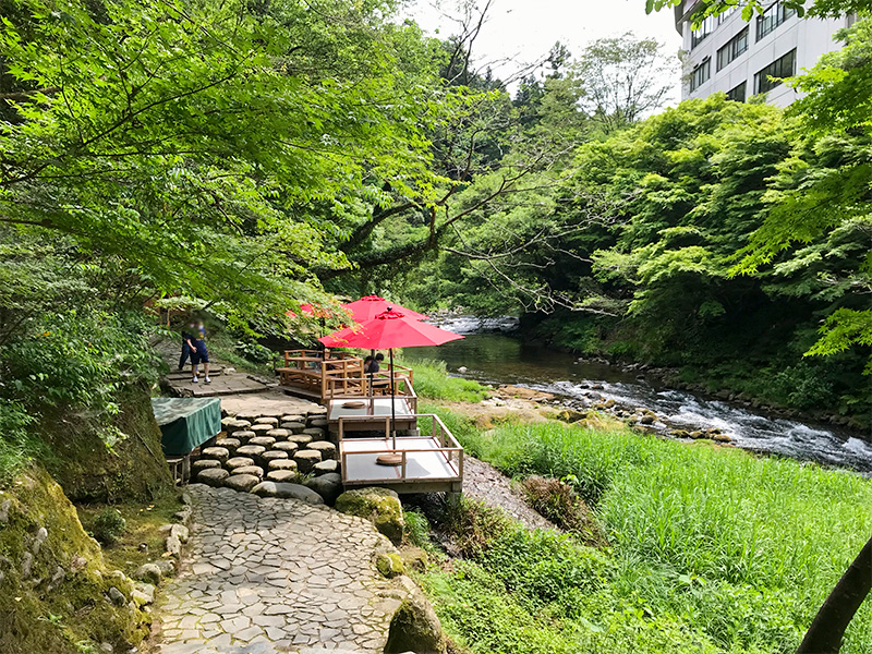 山中温泉鶴仙渓川床