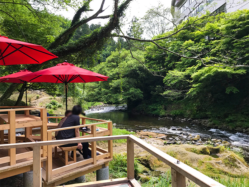 山中温泉鶴仙渓川床