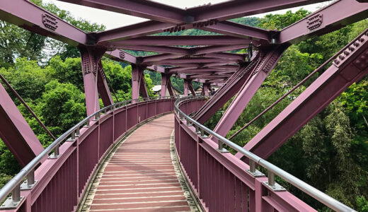 【加賀】山中温泉の名勝・鶴仙渓に架かるあやとり橋からこおろぎ橋を歩く