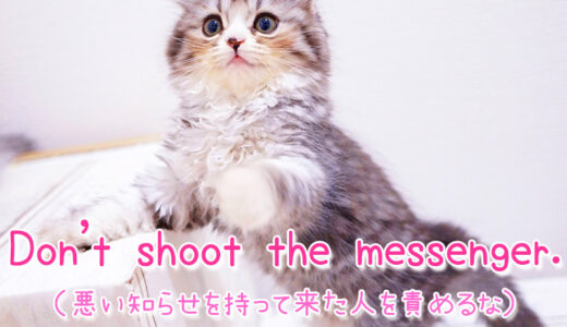 【週末英語#150】英語で「Don't shoot the messenger.」と言われたらどういう意味？