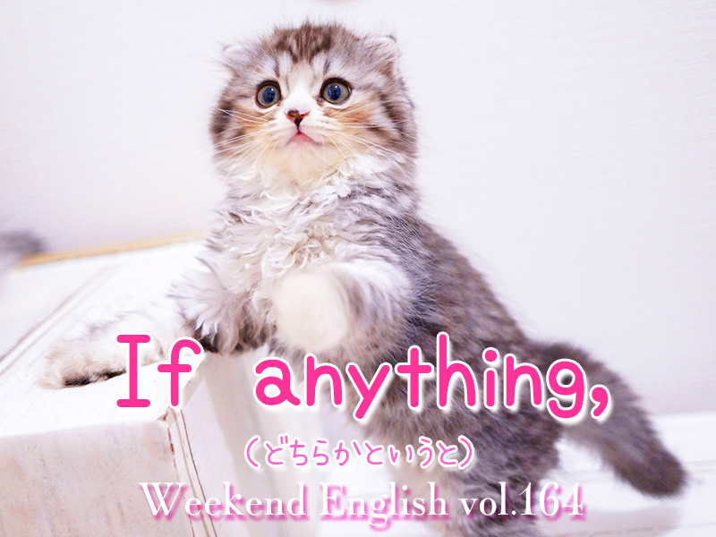 週末英語（weekend english）if anything（どちらかというと）