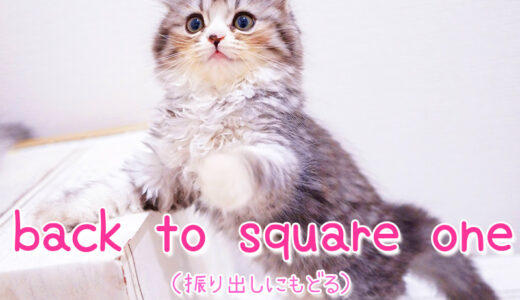 【週末英語#165】英語で「振り出しに戻る」は「back to square one」