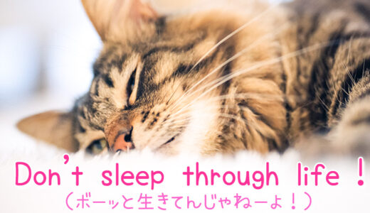 【週末英語#180】ボーッと生きてんじゃねーよ！は「Don’t sleep through life !」