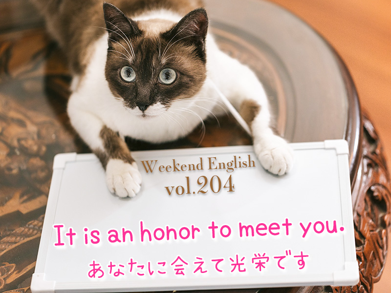 It is an honor to meet you（あなたに会えて光栄です｜週末英語weekend english）