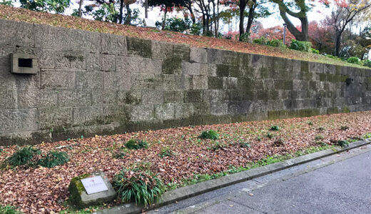 【金沢城石垣めぐり】さまざまな刻印が彫られた石垣がある「数寄屋敷石垣」