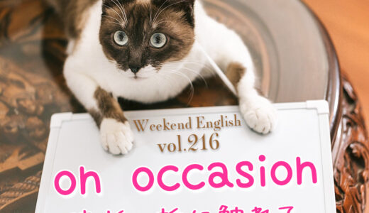 【週末英語#216】「on occasion」は「occasionally」と同じで「時々、たまに」という意味