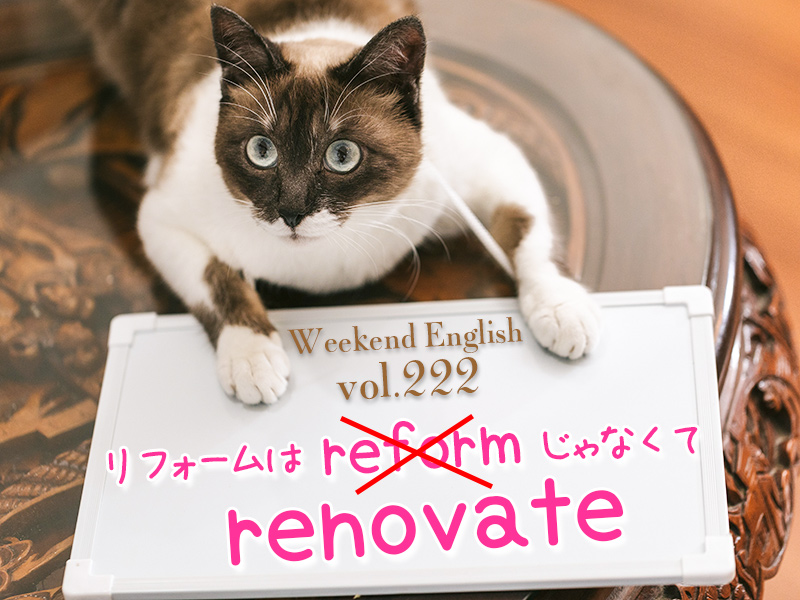 週末英語（weekend english）英語で家のリフォームは「reform」じゃなくて「renovate」