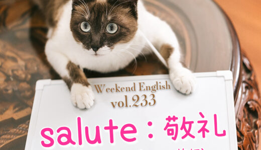 【週末英語#233】英語の“Salute”は「敬礼」、イタリア語の“Salute”は「乾杯」