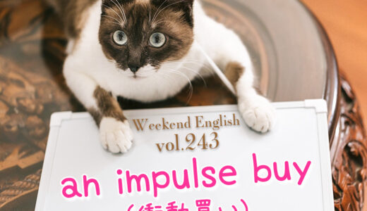 【週末英語#243】英語で衝動買いは「an impulse buy」