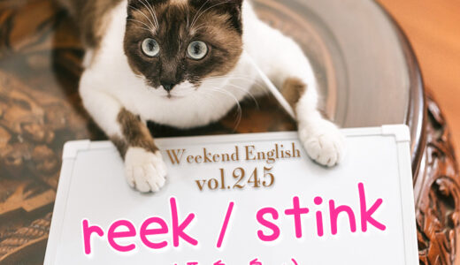 【週末英語#245】英語で「臭い、悪臭がする」は「reek」や「stink」を使う