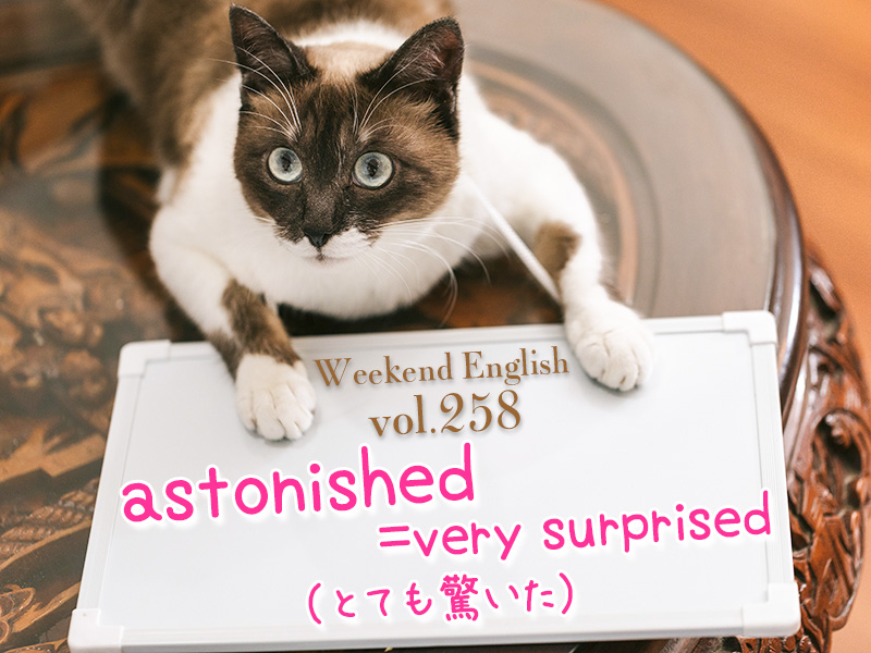 astonished ＝ very surprised（とても驚いた）