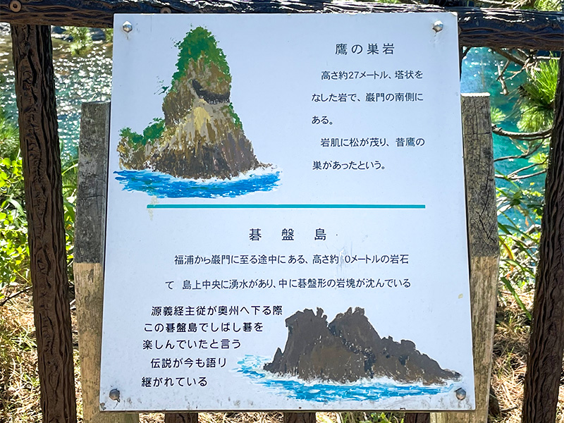 巌門、鷹の巣岩、碁盤島